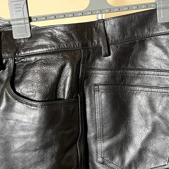 Vintage 90’s Sandy Dalal New York Italian made Leather Pants Jeans men’s 30x31”
